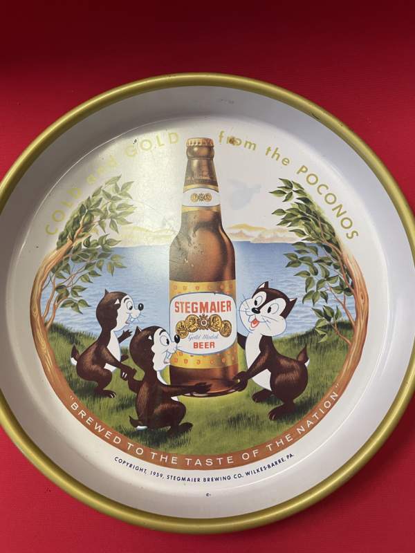 Stegmaier Brewing Co Wilkes-Barre PA Beer Tray Wall Clock Ale Lager Man Cave 10" 